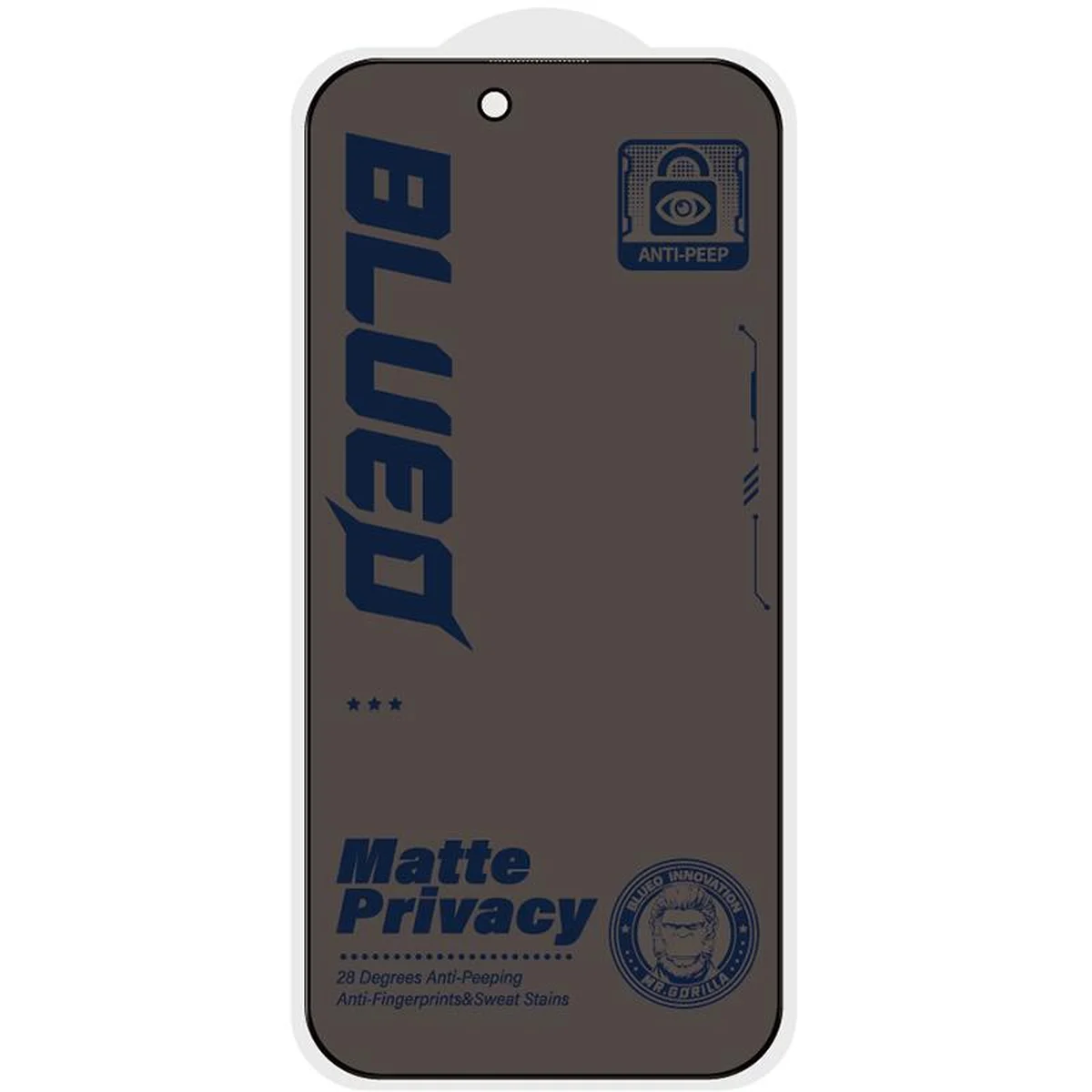 Защитное 2.5D стекло Blueo Full Cover Anti-Peep Matte для Apple iPhone 17 Air (6.5") Черный