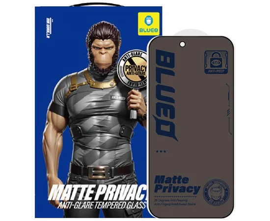 Защитное 2.5D стекло Blueo Full Cover Anti-Peep Matte для Apple iPhone 17 Air (6.5") Черный