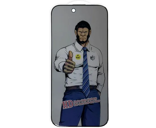 Защитное стекло Privacy 5D Anti-Static (тех.пак) для Apple iPhone 17 Air (6.5") Черный