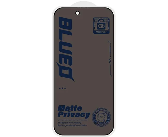 Защитное 2.5D стекло Blueo Full Cover Anti-Peep Matte для Apple iPhone 17 Air (6.5") Черный