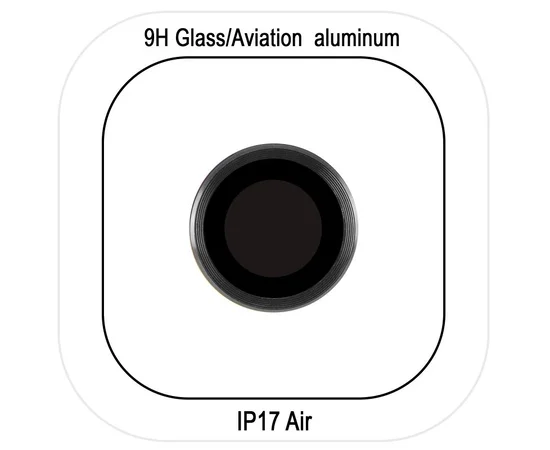 Защитное стекло Metal Classic на камеру (в упак.) для Apple iPhone 17 Air (6.5") Черный / Black