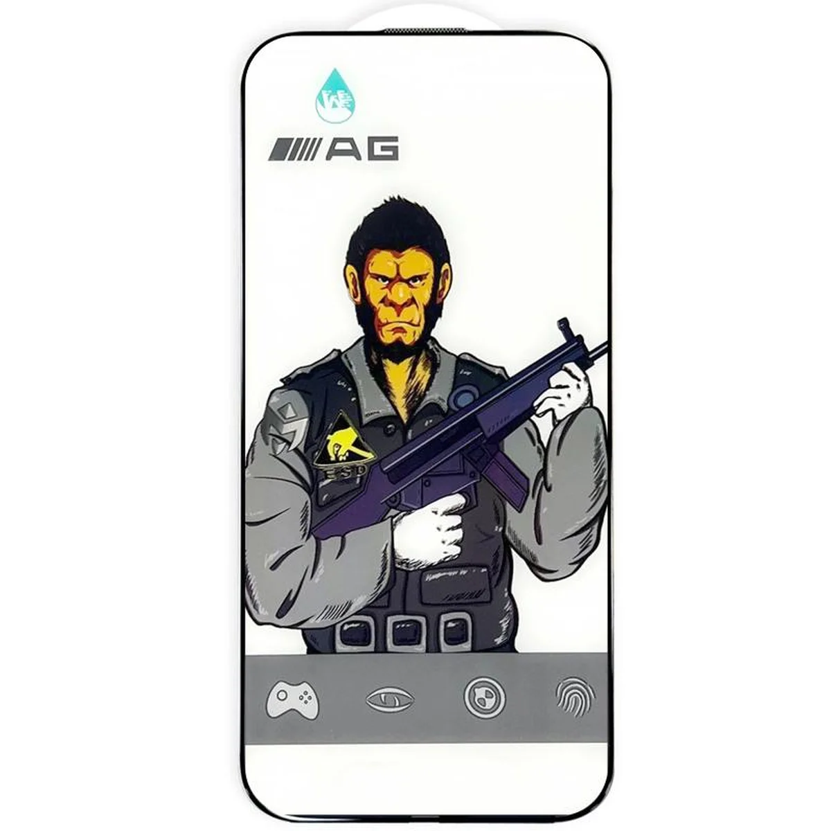 Защитное стекло 5D Anti-static Matte (тех.пак) для Apple iPhone 17 / 16 Pro (6.3") Черный