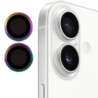 Защитное стекло Metal Classic на камеру (в упак.) для Apple iPhone 17 (6.3") Сиреневый / Rainbow