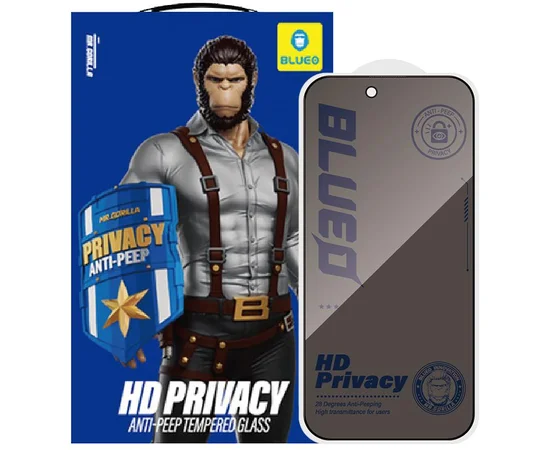 Защитное 2.5D стекло Blueo Full Cover Anti-Peep для Apple iPhone 17 / 17 Pro (6.3") Черный