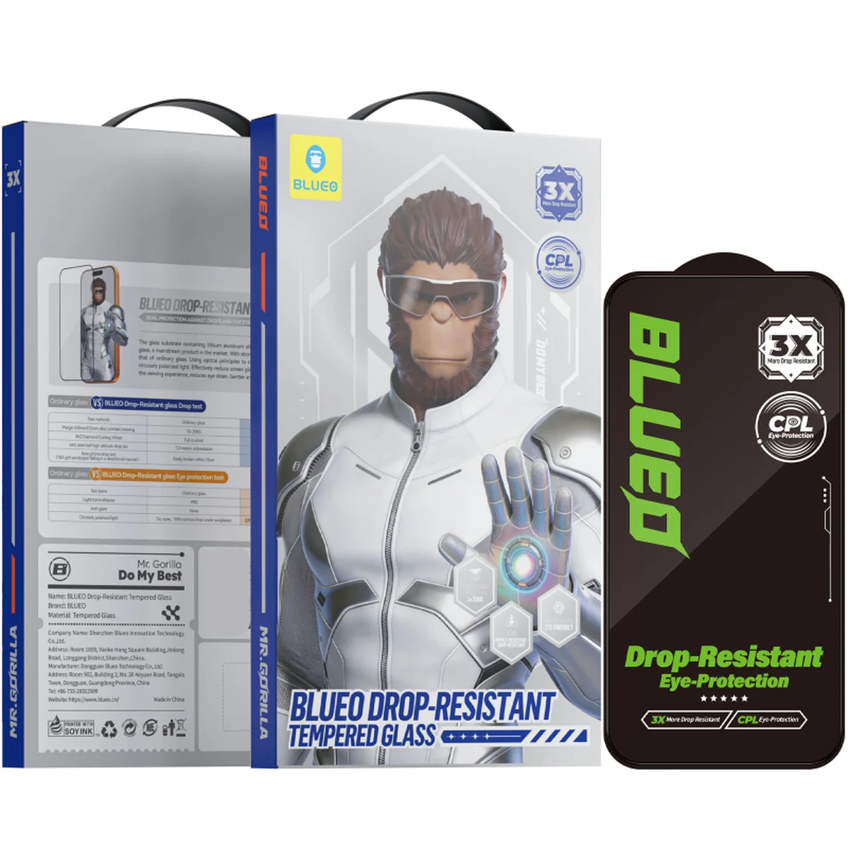 Защитное 2.5D стекло Blueo Drop-Resistant (35+ KG) для Apple iPhone 17 / 17 Pro / 16 Pro (6.3") Черный