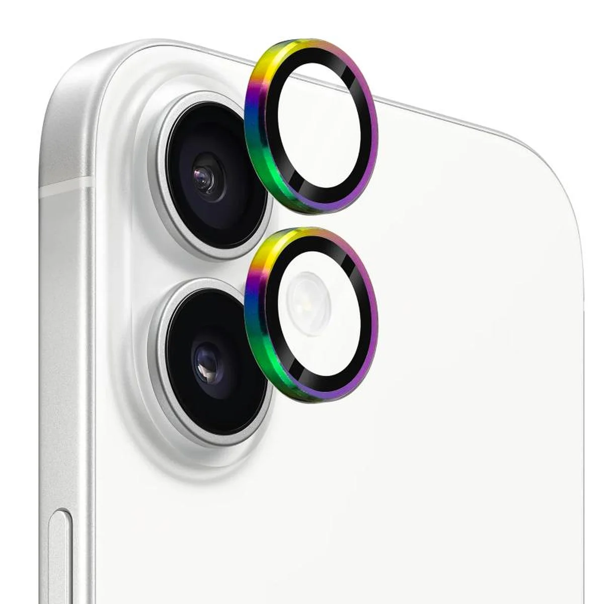 Защитное стекло Metal Classic на камеру (в упак.) для Apple iPhone 17 (6.3") Сиреневый / Rainbow