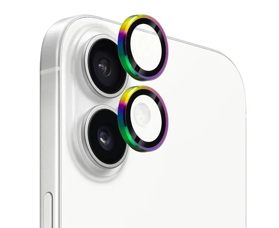 Защитное стекло Metal Classic на камеру (в упак.) для Apple iPhone 17 (6.3") Сиреневый / Rainbow