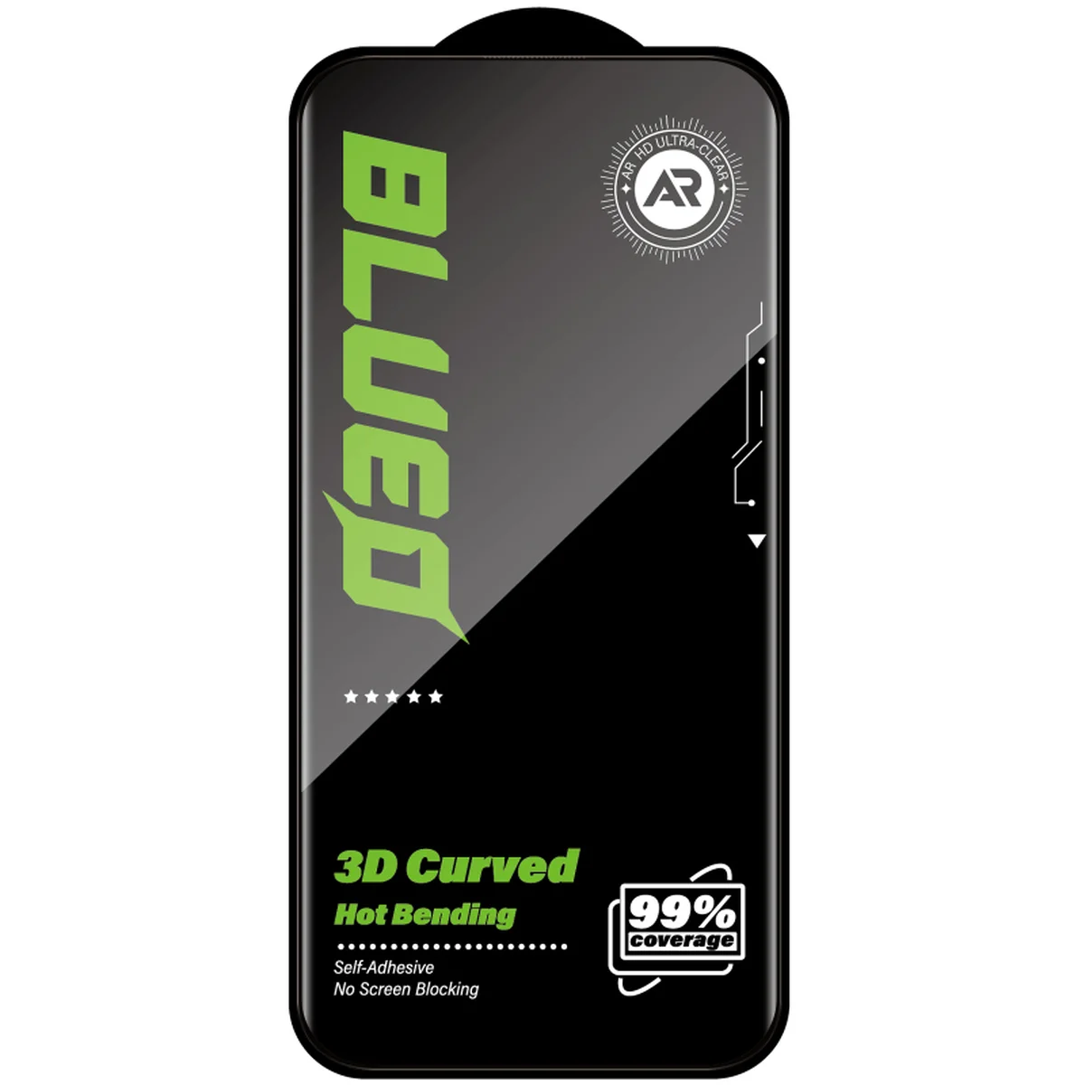 Защитное 3D стекло Blueo Hot Bending AR Anti-Reflective для Apple iPhone 17 / 17 Pro / 16 Pro (6.3") Черный