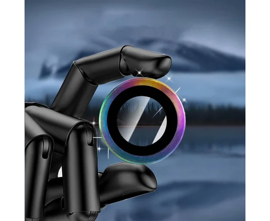 Защитное стекло Metal Classic на камеру (в упак.) для Apple iPhone 17 (6.3") Сиреневый / Rainbow