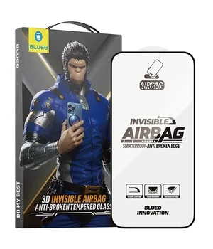 Защитное 3D стекло Blueo Invisible Airbag Anti-broken для Apple iPhone 17 / 17 Pro / 16 Pro (6.3") Черный