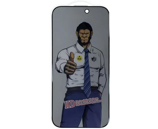 Защитное стекло Privacy 5D Anti-Static (тех.пак) для Apple iPhone 17 / 16 Pro (6.3") Черный