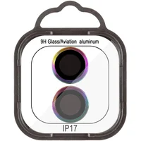 Защитное стекло Metal Classic на камеру (в упак.) для Apple iPhone 17 (6.3") Сиреневый / Rainbow