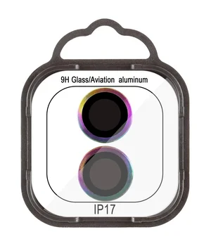 Защитное стекло Metal Classic на камеру (в упак.) для Apple iPhone 17 (6.3") Сиреневый / Rainbow