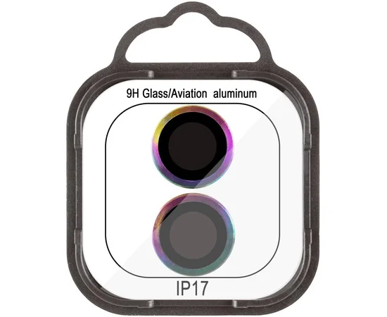 Защитное стекло Metal Classic на камеру (в упак.) для Apple iPhone 17 (6.3") Сиреневый / Rainbow