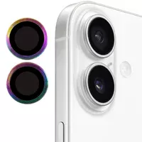 Защитное стекло Metal Classic на камеру (в упак.) для Apple iPhone 17 (6.3") Сиреневый / Rainbow