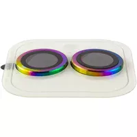 Защитное стекло Metal Classic на камеру (в упак.) для Apple iPhone 17 (6.3") Сиреневый / Rainbow