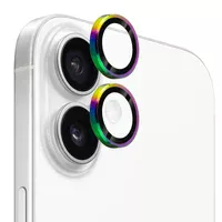 Защитное стекло Metal Classic на камеру (в упак.) для Apple iPhone 17 (6.3") Сиреневый / Rainbow