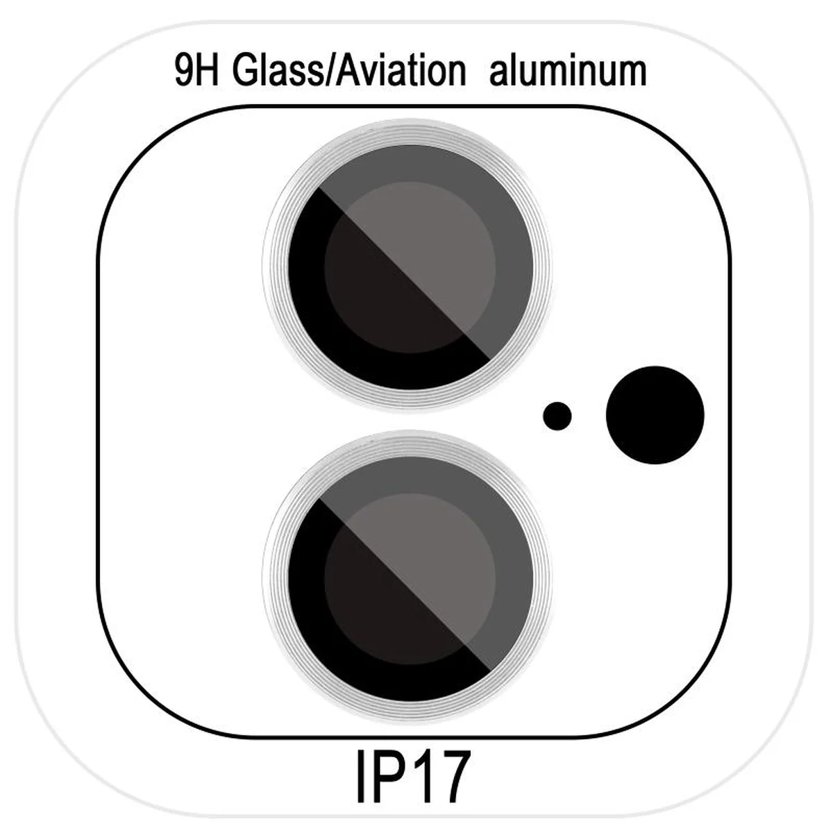 Захисне скло Metal Classic на камеру (в упак.) Apple iPhone 17 (6.3") Срібний / Silver