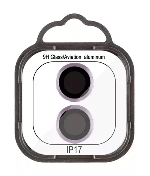 Защитное стекло Metal Classic на камеру (в упак.) для Apple iPhone 17 (6.3") Фиолетовый / Light Purple