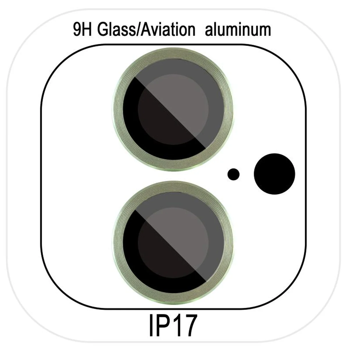 Захисне скло Metal Classic на камеру (в упак.) Apple iPhone 17 (6.3") Салатовий / Light Green