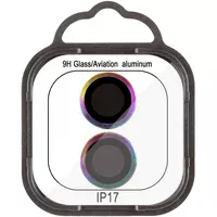 Защитное стекло Metal Classic на камеру (в упак.) для Apple iPhone 17 (6.3") Сиреневый / Rainbow