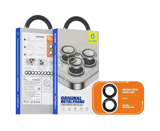 Защитное стекло BlueO Metal на камеру для Apple iPhone 17 (6.3") Черный / Black