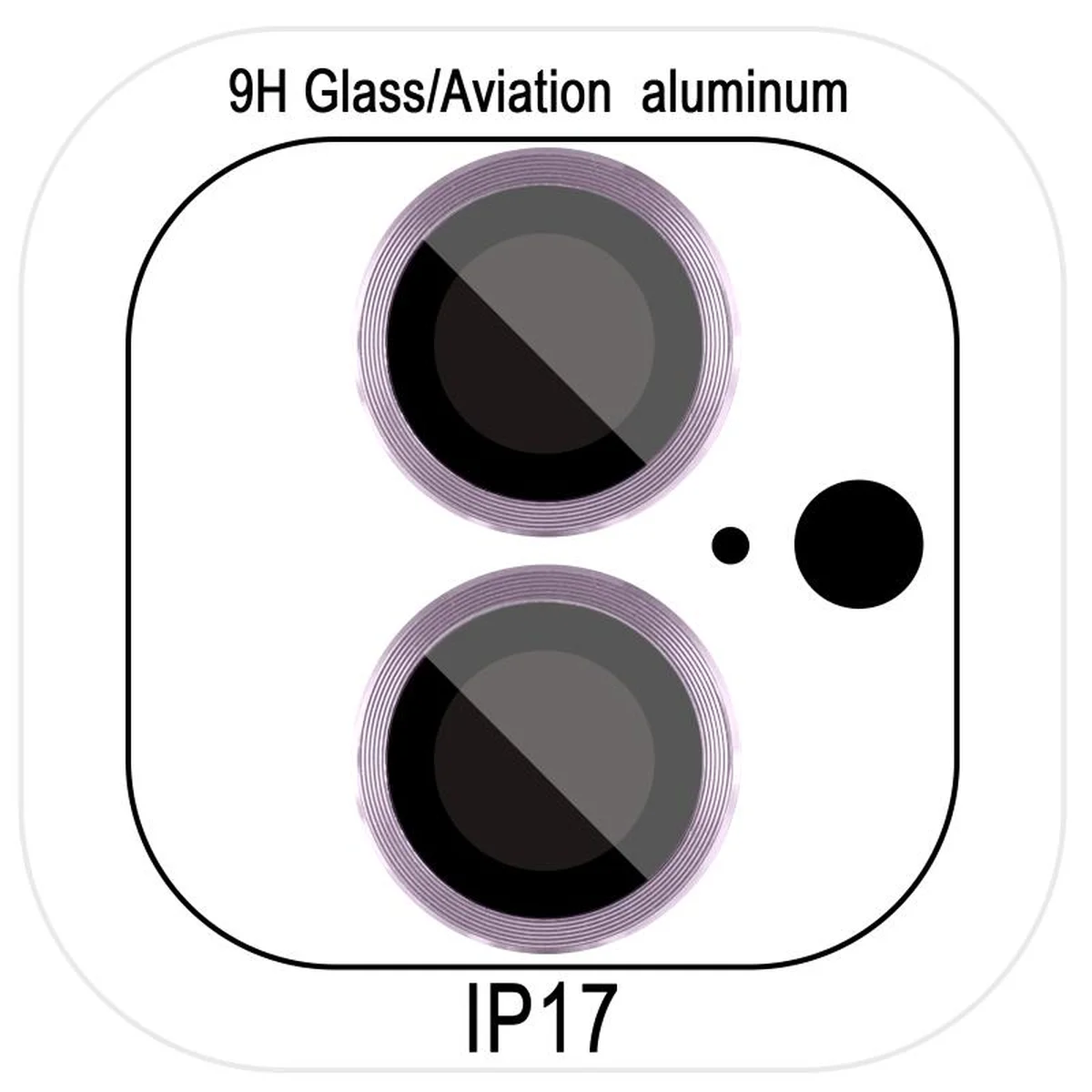 Захисне скло Metal Classic на камеру (в упак.) Apple iPhone 17 (6.3") Фіолетовий / Light Purple