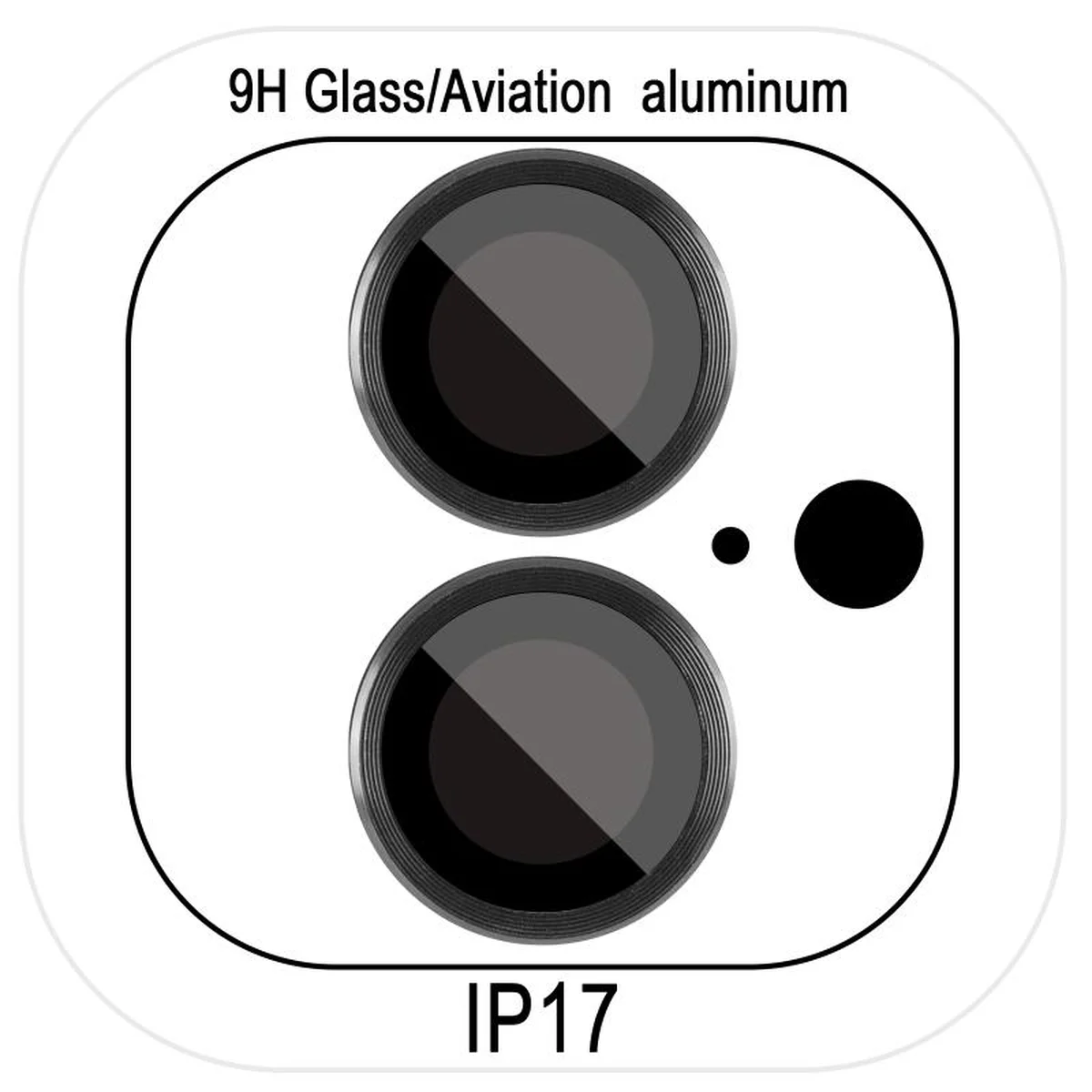 Захисне скло Metal Classic на камеру (в упак.) для Apple iPhone 17 (6.3") Чорний / Black