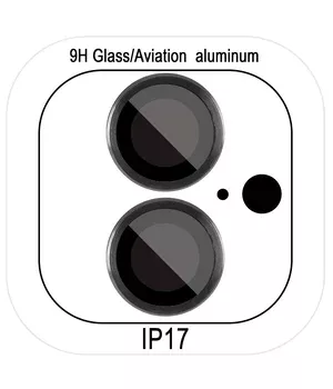 Защитное стекло Metal Classic на камеру (в упак.) для Apple iPhone 17 (6.3") Черный / Black