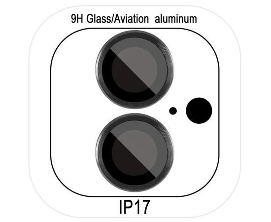 Защитное стекло Metal Classic на камеру (в упак.) для Apple iPhone 17 (6.3") Черный / Black