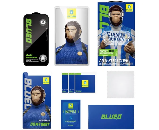 Захисне 2.5D скло Blueo AR Anti-Reflective HD для Apple iPhone 17/17 Pro/16 Pro (6.3") Чорний