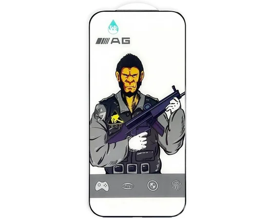 Защитное стекло 5D Anti-static Matte (тех.пак) для Apple iPhone 17 Pro (6.3") Черный