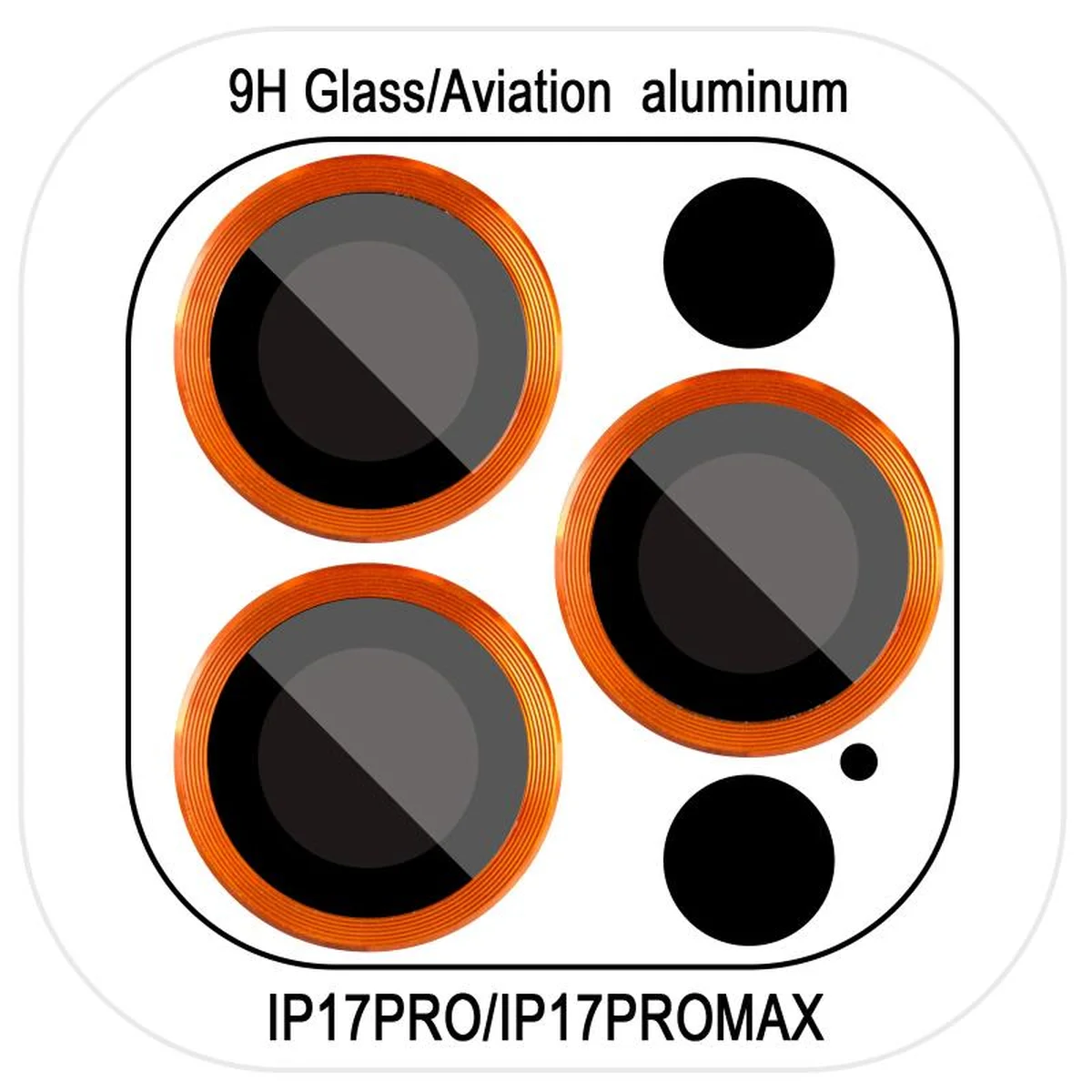 Защитное стекло Metal Classic на камеру (в упак.) для Apple iPhone 17 Pro (6.3") / 17 Pro Max (6.9") Оранжевый / Orange