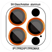 Захисне скло Metal Classic на камеру (в упак.) Apple iPhone 17 Pro (6.3") / 17 Pro Max (6.9") Помаранчевий / Orange