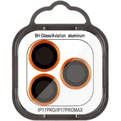 Захисне скло Metal Classic на камеру (в упак.) Apple iPhone 17 Pro (6.3") / 17 Pro Max (6.9") Помаранчевий / Orange