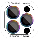 Захисне скло Metal Classic на камеру (в упак.) Apple iPhone 17 Pro (6.3") / 17 Pro Max (6.9") Бузковий / Rainbow