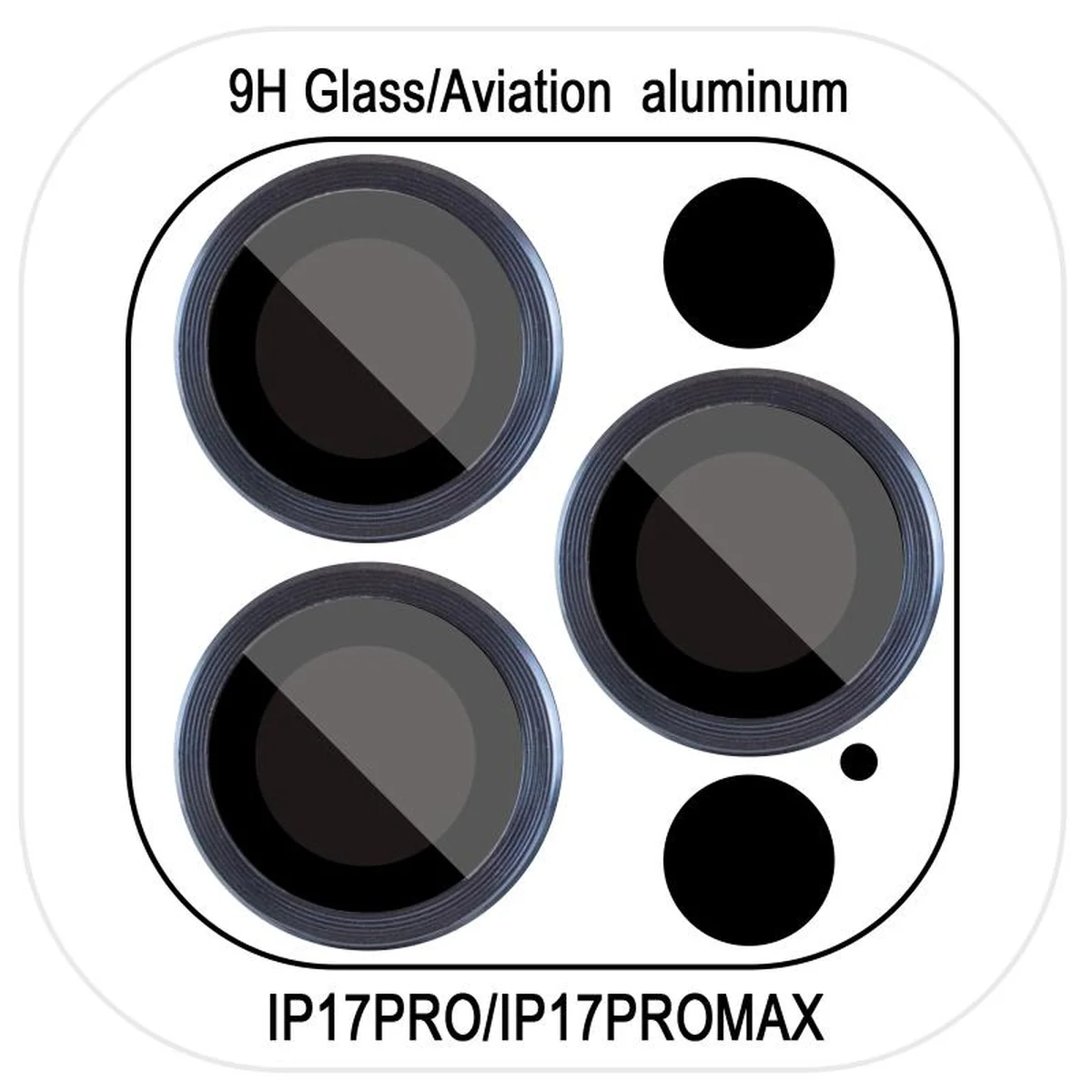 Защитное стекло Metal Classic на камеру (в упак.) для Apple iPhone 17 Pro (6.3") / 17 Pro Max (6.9") Синий / Dark Blue