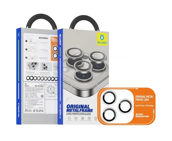 Защитное стекло BlueO Metal на камеру для Apple iPhone 17 Pro / 17 Pro Max Серебряный / Silver