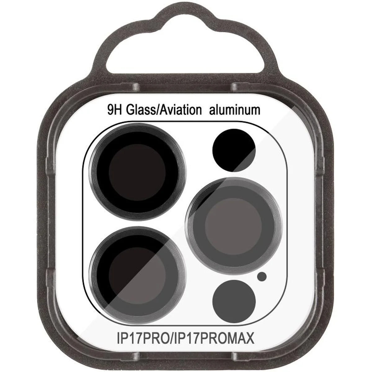 Защитное стекло Metal Classic на камеру (в упак.) для Apple iPhone 17 Pro (6.3") / 17 Pro Max (6.9") Черный / Black