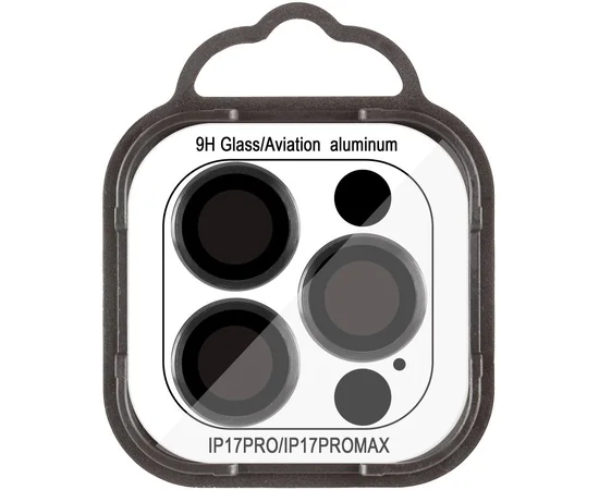 Защитное стекло Metal Classic на камеру (в упак.) для Apple iPhone 17 Pro (6.3") / 17 Pro Max (6.9") Черный / Black