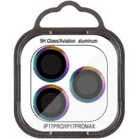 Защитное стекло Metal Classic на камеру (в упак.) для Apple iPhone 17 Pro (6.3") / 17 Pro Max (6.9") Сиреневый / Rainbow