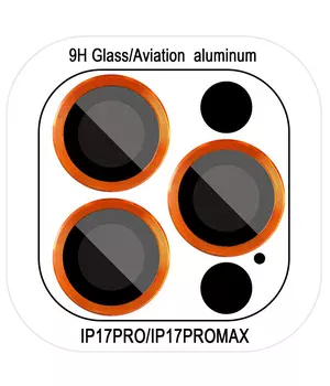 Защитное стекло Metal Classic на камеру (в упак.) для Apple iPhone 17 Pro (6.3") / 17 Pro Max (6.9") Оранжевый / Orange