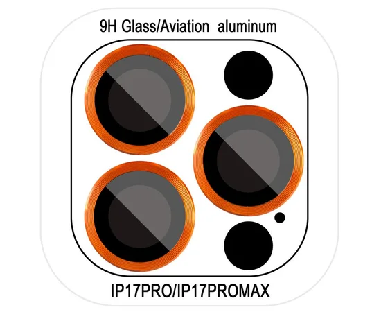 Защитное стекло Metal Classic на камеру (в упак.) для Apple iPhone 17 Pro (6.3") / 17 Pro Max (6.9") Оранжевый / Orange