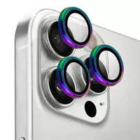 Защитное стекло Metal Classic на камеру (в упак.) для Apple iPhone 17 Pro (6.3") / 17 Pro Max (6.9") Сиреневый / Rainbow