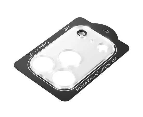 Защитное стекло на камеру Full Block (тех.пак) для Apple iPhone 17 Pro (6.3") Прозрачный