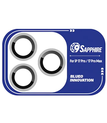 Защитное стекло BlueO Sapphire на камеру для Apple iPhone 17 Pro / 17 Pro Max Серебряный / Silver