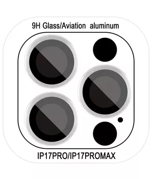 Защитное стекло Metal Classic на камеру (в упак.) для Apple iPhone 17 Pro (6.3") / 17 Pro Max (6.9") Серебряный / Silver