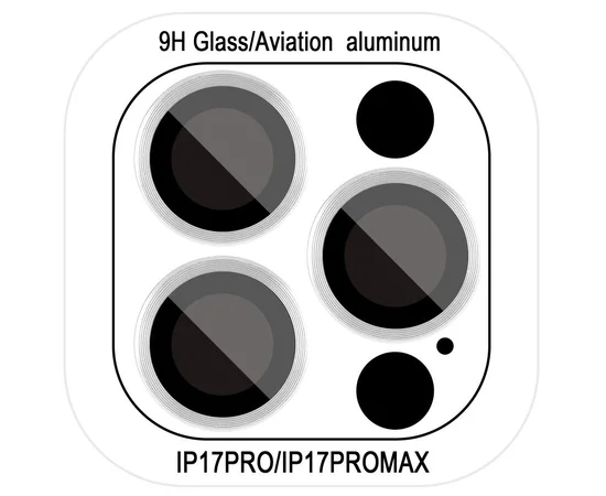 Защитное стекло Metal Classic на камеру (в упак.) для Apple iPhone 17 Pro (6.3") / 17 Pro Max (6.9") Серебряный / Silver