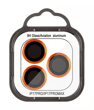 Защитное стекло Metal Classic на камеру (в упак.) для Apple iPhone 17 Pro (6.3") / 17 Pro Max (6.9") Оранжевый / Orange
