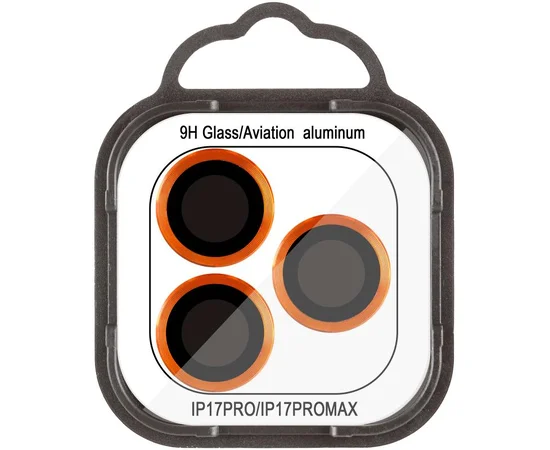 Защитное стекло Metal Classic на камеру (в упак.) для Apple iPhone 17 Pro (6.3") / 17 Pro Max (6.9") Оранжевый / Orange